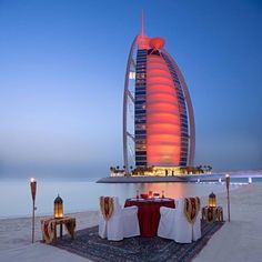 Dubai - Cena romántica en la playa